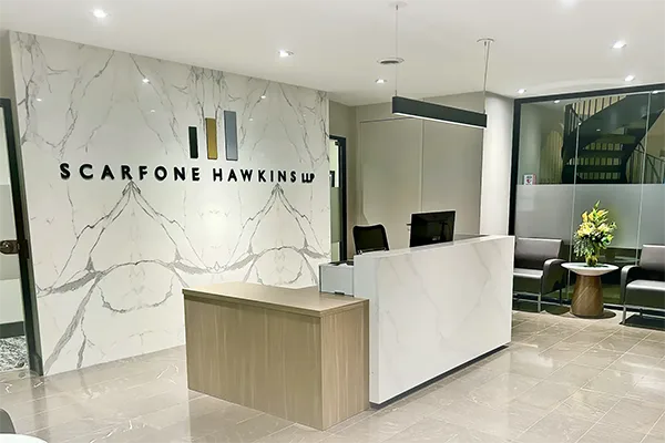 Image of Scarfone Hawkins reception room.